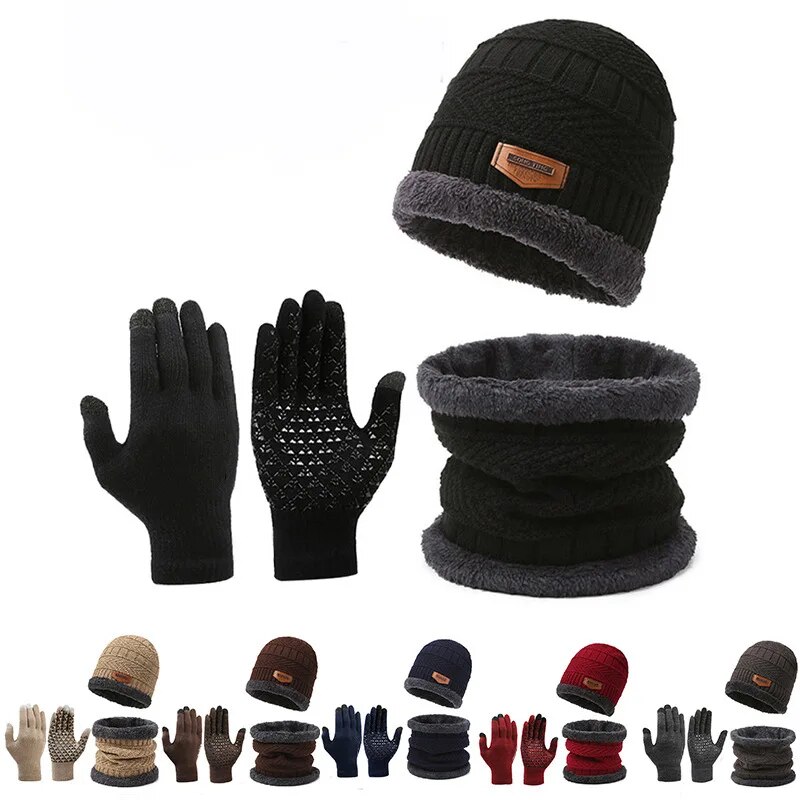 Muffler Men Wool - الرجال يندبروف الكشمير محبوك قبعة ،