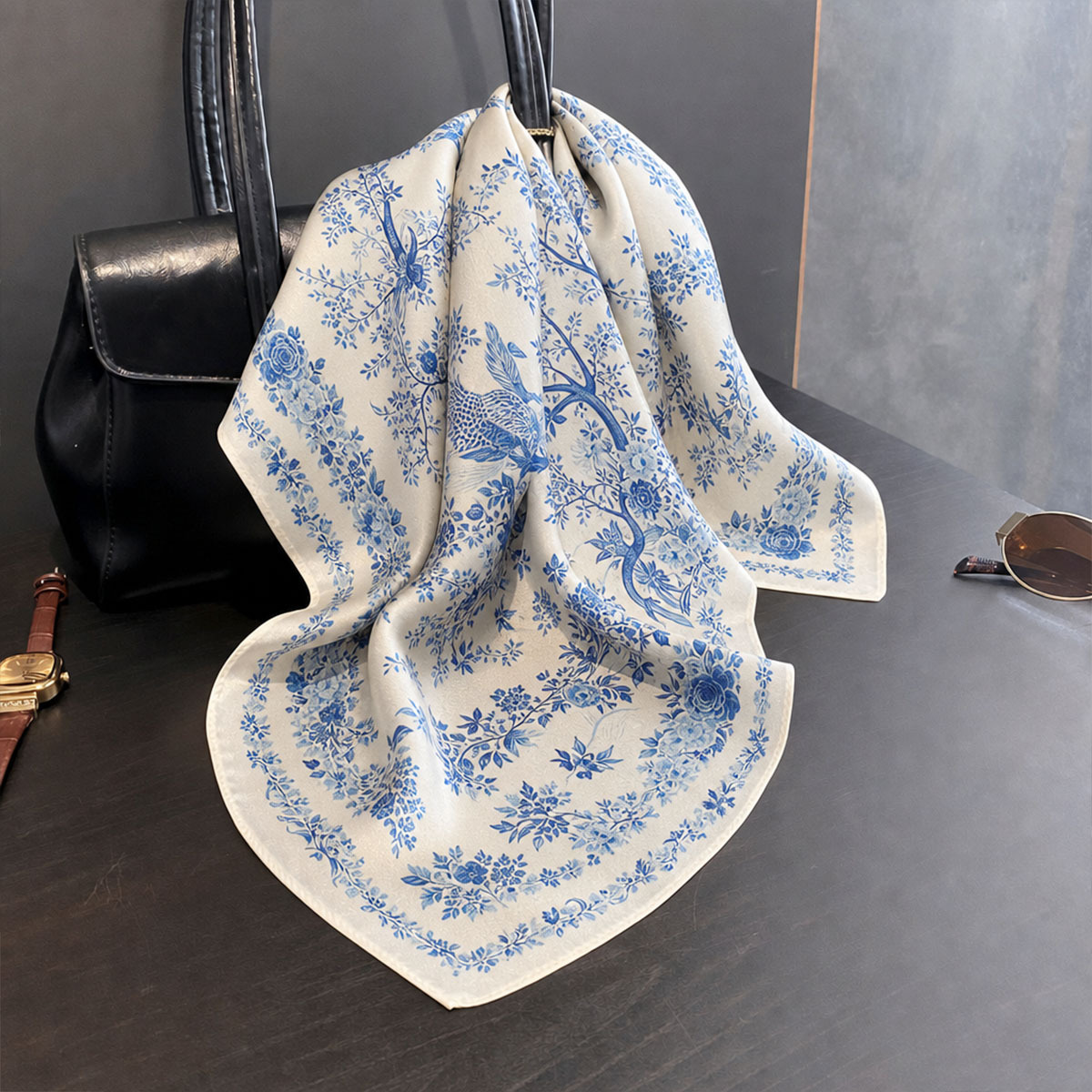 وشاح حريري أصلي 100% للنساء، و - مراجعة Scarf Silk Square وسعره