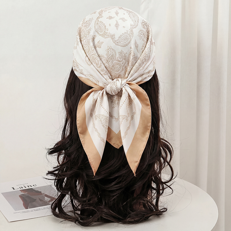 وشاح مربع من الساتان الحريري ب - مراجعة Face Scarf Mask وسعره