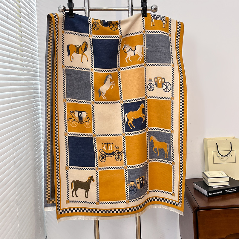 بونشو فاخر دافئ من الكشمير للن - مراجعة Woven Scarf Blanket وسعره